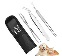 afhgdjr Lot de 3 pinces à tiques pour chien, crochet à tiques pour humains, enfants, chats (avec sac de rangement)