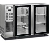 Afi Collin Lucy Arrière Bar Réfrigéré Inox avec Groupe Logé - 2 Portes Vitrées