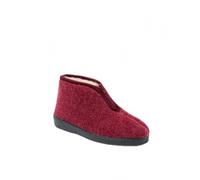Afibel - Chaussons Montants Zippés Fourrés Largeur Confort Chaussures Rouge Polyester