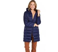 Afibel - Doudoune Longue Matelassée À Capuche Femme Bleu Polyester - Taille : 42