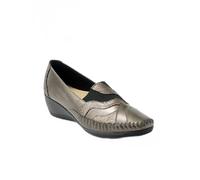 Afibel - Mocassins Cuir Largeur Confort Fantaisie Chaussures Marron Cuir Pleine Fleur Chèvre