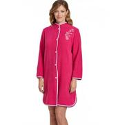 Afibel - Robe De Chambre Brodée Ligne Courte Nuit Rose Polyester - Taille : 58/60