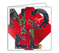 Afie 23029 Carte Carrée Joyeux Noël Rouge Brillant Grandes Lettres Majuscules N O E L Fêtes de fin d'année - Avec Enveloppe Blanche