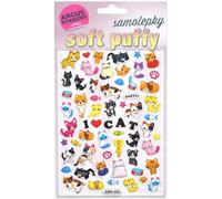 AFIE 2605-0007 Stickers en relief 3D Rebondis Chats Chatons Animaux Mignons Tendres Autocollants décoratifs Format 11x20,5cm pour Enfants Filles Garçons - I love cat Poissons Souris