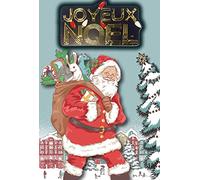 Afie 61-6050 Carte Joyeux Noël avec Enveloppe et Collage EN RELIEF en or doré brillant scintillant Guirlande lumineuse Père Noël Costume Rouge Hotte Jouets Cheval Lapin éléphant Sapin sous la Neige
