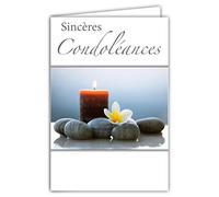 AFIE 64-1029-B Carte Sincères Condoléances avec Enveloppe Blanche - Cérémonie Funéraire d’Adieu Funérailles Décès Deuil Enterrement Incinération Crémation - Fabriquée en France