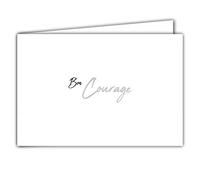 AFIE 64-1066 Carte Bon COURAGE Argenté Brillant sur fond blanc ; Livrée avec enveloppe blanche ; Format Carte fermée 17x11,5cm