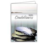 Afie 64-1084 Carte Sincères Condoléances avec Enveloppe Blanche - Cérémonie Funéraire d’Adieu Funérailles Décès Deuil Enterrement Incinération Crémation - Fabriquée en France