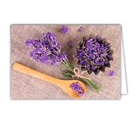 AFIE 68-4007 Carte Intérieur Blanc avec Enveloppe - Jute Champêtre Lavande Provençale Violet Fraîcheur - Joyeux Anniversaire Bonne Fête Maman Mamie Merci Félicitations - Fabriquée en France