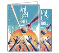 AFIE 69-1003 Carte VOLLEYBALL avec Enveloppe 12x17,5cm Pour sportif sportive volleyeur volleyeuse champion ou supporter d'une équipe - Collection Passion Sports - Fabriqué en France