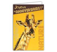 Afie 69-5030 Carte Joyeux Anniversaire Géant Girafe Afrique Nature Animaux