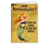 Afie 69-5050 Carte Joyeux Anniversaire J'peux pas courir je suis une Sirène