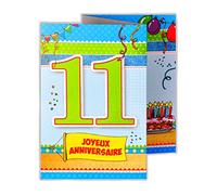 afie 882112 Carte 3 Volets Joyeux Anniversaire 11 ans