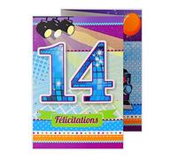 afie 882115 Carte 3 Volets Joyeux Anniversaire 14 ans