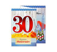 afie 882129 B Carte 3 Volets Joyeux Anniversaire 30 ans