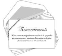 AFIE C5210 Remerciements Condoléances - Lot de 5 Cartes Identiques et Enveloppes Blanches - Format 9x14 cm - Texte Sympathie Témoignée Jours de Peine Décès Obsèques Deuil - Fabriquées en France