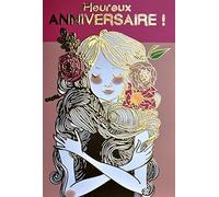 Afie Carte Double Heureux Anniversaire avec Dorure Or Motif Femme Fille Jeune Cheveux Chevelure - Meilleurs Vœux - Enveloppe Incluse - Message Original - Fabriquée en France 69-4021