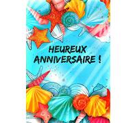 Afie Carte Double Heureux Anniversaire - Paillettes Motif Coquillage - Meilleurs Vœux - Enveloppe Incluse - Message Original - Fabriquée en France 69-4033