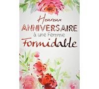 AFIE Carte Heureux Anniversaire à une Femme Formidable Fleurs Roses Rouges Brilant Fabriqué en France 65-1241