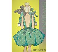 AFIE Carte Heureux Anniversaire avec Paillettes Fille Femme Robe Bleue Verte Cadeaux pour toi Dos nu Belle Chic Elégante Fabriqué en France 65-1240