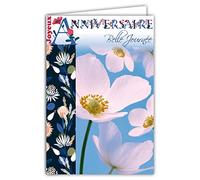 AFIE Carte Joyeux Anniversaire pour Femme Belle Journée Fleurs Blanches Feuilles Bleues - Enveloppe Incluse - Format Original - Message Personnalisé - Fabriquée en France 65-1321
