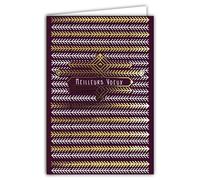 Carte Meilleurs Vœux en Or Doré Brillant Scintillant avec Enveloppe Blanche Format 12x17,5cm - Aiguilles Branches de Sapin Art Géométrique Nouvel An Bonne Année - Fabriqué en France