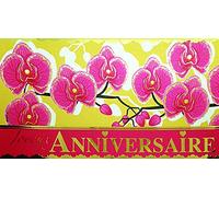 Afie Carte Panoramique Joyeux ANNIVERSAIRE Dorure Or Dorée qui brille - Fleurs Orchidées Roses pour une Fille Femme 69-6169