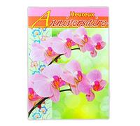 AFIE MX-3012 Grande Carte Maxi A4 Heureux Anniversaire - Orchidée Fleurs Floral Nature