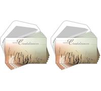 Afie Pochette de 5 Cartes Sincères Condoléances Nos pensées affectueuses vous soutiennent dans l'epreuve feuilles Décès Deuil Fabriqué en France (Lot de 2)