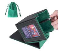 AFIING MTG Deck Box pour affichage Commander, étui pour 100 cartes à double pochette, boîte de rangement pour cartes Magic Commander TCG avec 2 séparateurs, sac à dés et chargement par le haut, noir