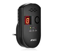 AFiKES - Détecteurs de gaz, Alarme GPL/gaz Naturel/gaz de Ville, avec Alarme sonore et Affichage numérique LED, Moniteur de méthane et de Propane Butane (Noir)