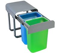 Afinternishop PATT2-EKO Poubelles à installer sous l'évier, 2 poubelles coulissantes extractibles