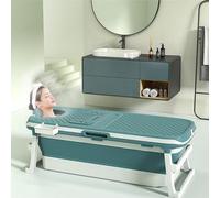 AFIONA Baignoire Pliable Autoportante, Grande Baignoire Pliable 52 X 20 X 21 Pouces pour Adulte, Baignoire Ergonomique Portable avec Couvercle Et Appui-tête pour La Transpiration Familiale