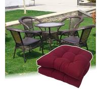 AFIONA Lot de 2 coussins de chaise en osier pour intérieur et extérieur, coussins de patio, coussins de chaise d'extérieur confortables, rembourrage en coton PP touffeté en forme de U, siège 48,3 x 48