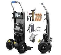 Afitdon Diable électrique 1250 W - avec capacité de Charge de 408 kg - pour escaliers et descentes - avec Corde de sécurité et Pompe à air - pour Le Transport de Meubles (Noir)