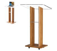 Afitdon Podium en bois acrylique transparent avec étagère de rangement, chaire d'église avec large plateforme de lecture épaisse, support de stabilité, pour église, conférence, salle de classe (60 x