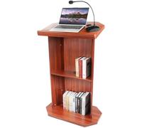 Afitdon Podium en bois, Grand podium en bois, Pupitre de conférencier haut en bois massif premium avec compartiment de rangement à double couche, Pupitre de conférencier pour église, conférence, école