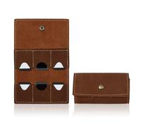 AfitLulu 6 Fentes Étui Carte Mémoire Pliable Pochette Boite Carte SD Portable Rétro Cuir Boite de Rangement Carte avec Snap Métallique pour Voyage et Stockage Quotidien (Marron)