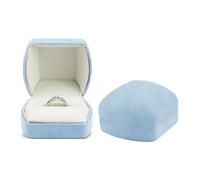 AfitLulu Boîte à Bague en Velours Boîte de Rangement pour Bague Boîte pour Mariage Elliptique pour Bague de Fiançailles pour les Propositions, les Fiançailles et les Mariages (Bleu Clair)