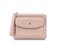 AfitLulu Petit porte-monnaie avec sangle, porte-monnaie avec 3 emplacements pour cartes de crédit et 2 poches, porte-cartes de crédit fin pour femmes et filles avec fermeture éclair, rose, 4.8x3.5x0.5