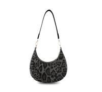AfitLulu Petit sac à bandoulière tendance pour femme - Motif léopard - Avec fermeture éclair - Mini sac à main Y2k Fashion - Avec bandoulière amovible, Noir , s