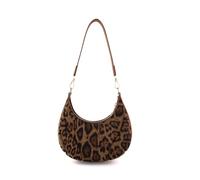 AfitLulu Petit sac à bandoulière tendance pour femme - Motif léopard - Avec fermeture éclair - Mini sac à main Y2k Fashion - Avec bandoulière amovible, marron, s