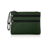 AfitLulu Porte-monnaie avec 3 poches à fermeture éclair et porte-clés, petit porte-monnaie en toile, sac de rangement pour serviettes hygiéniques, porte-monnaie pour clés, cartes, pièces de monnaie,