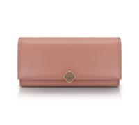 AfitLulu Portefeuille pour femme en similicuir avec décoration carrée à boutons-pression et poche zippée pour pièces de monnaie, grand sac à main pour femme triple pliage, portefeuille élégant pour 9