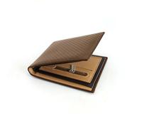 AfitLulu Portefeuille pour homme avec protection RFID - Portefeuille fin pour homme - Avec fenêtre d'identité - En fibre de carbone - Avec 3 fentes pour cartes, 2 compartiments pour l'argent liquide,