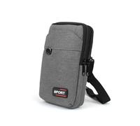 AfitLulu Sac à bandoulière pour homme de 17,8 cm - 3 poches - Mini sac à bandoulière pour homme avec bretelles amovibles et réglables pour la randonnée, les voyages, le sport, gris, 18.5 x 10.3 x 4 cm