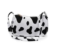 AfitLulu Sac Bandoulière Femme Nylon Sac a Main Femme avec Vache Motif et Zèbre Rayures, Tendance Sacs Fourre Tout pour Rencontres, Parties, Voyager (Vache)