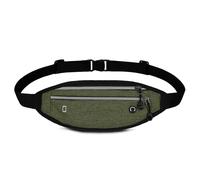 AfitLulu Sac de sport pour homme et femme, 2 poches zippées, sac banane caché sous les vêtements, sac banane avec trou pour écouteurs et ceinture réglable pour la course à pied, vert, Élégant