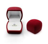 AfitLulu Velours Boite Bague Anneau Luxe Stockage Boîte Carré Style Cygne Porte Alliance Mariage Boite Alliance pour Propositions, Engagements et Mariages (Rouge)
