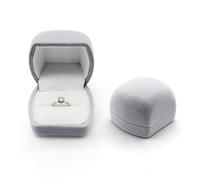 AfitLulu Velours Boite Bague Anneau Luxe Stockage Boîte Carré Style Cygne Porte Alliance Mariage Boite Alliance pour Propositions, Engagements et Mariages (Gris)